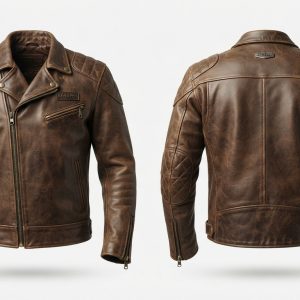 Custom Brown Leather Jacket – custom manufactured by Ravix Pro Industry, Sialkot, Pakistan