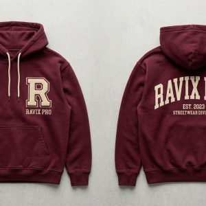 Custom Burgundy Vintage Wash Hoodie – custom manufactured by Ravix Pro Industry, Sialkot, Pakistan