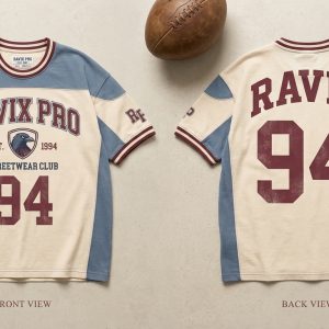 Custom Cream and Grey Vintage Football Jersey – custom manufactured by Ravix Pro Industry, Sialkot, Pakistan