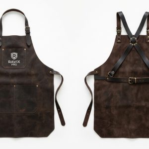 Custom Brown Leather Welding Apron – custom manufactured by Ravix Pro Industry, Sialkot, Pakistan