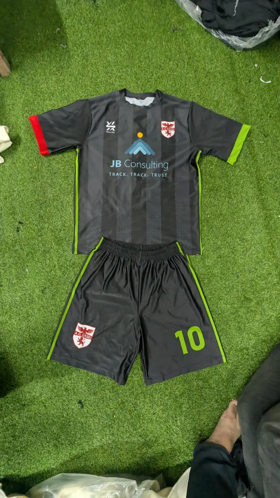 Custom sublimated soccer kit with shirt and shorts made by Ravix Pro Industry clothing manufacturer in Sialkot, Pakistan