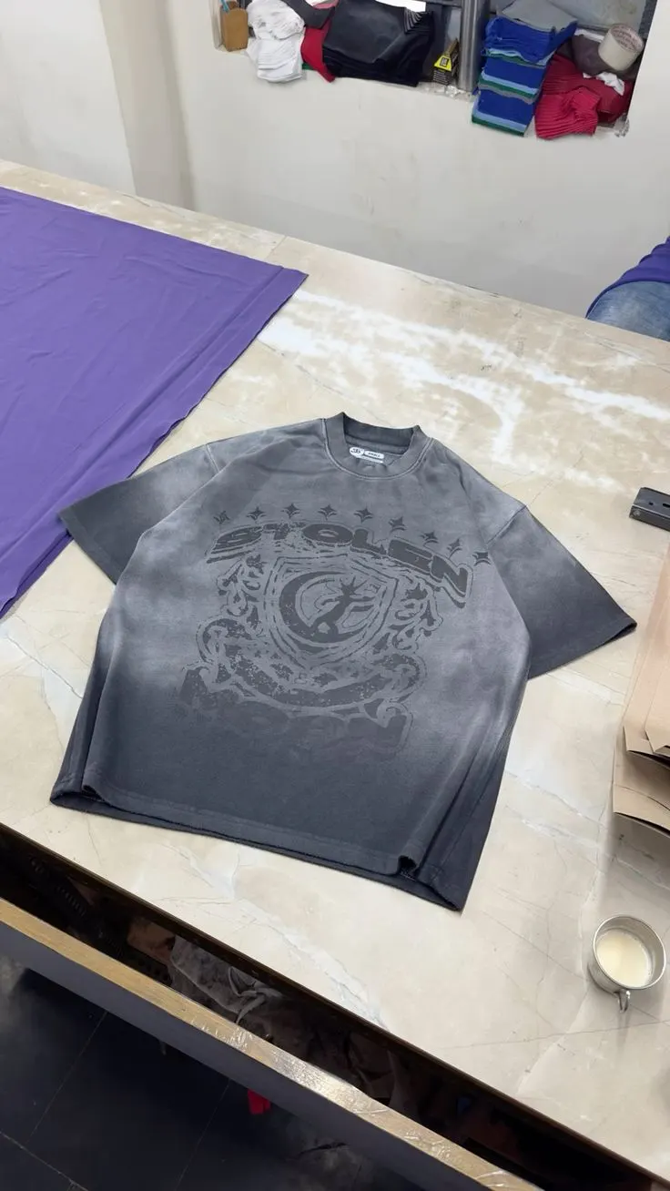 Custom grey vintage wash T-shirt made by Ravix Pro Industry clothing manufacturer in Sialkot, Pakistan