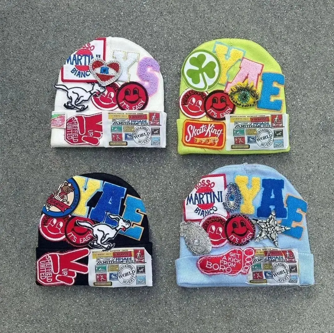 Custom jacquard knitted beanies in multiple designs made by Ravix Pro Industry clothing manufacturer in Sialkot, Pakistan