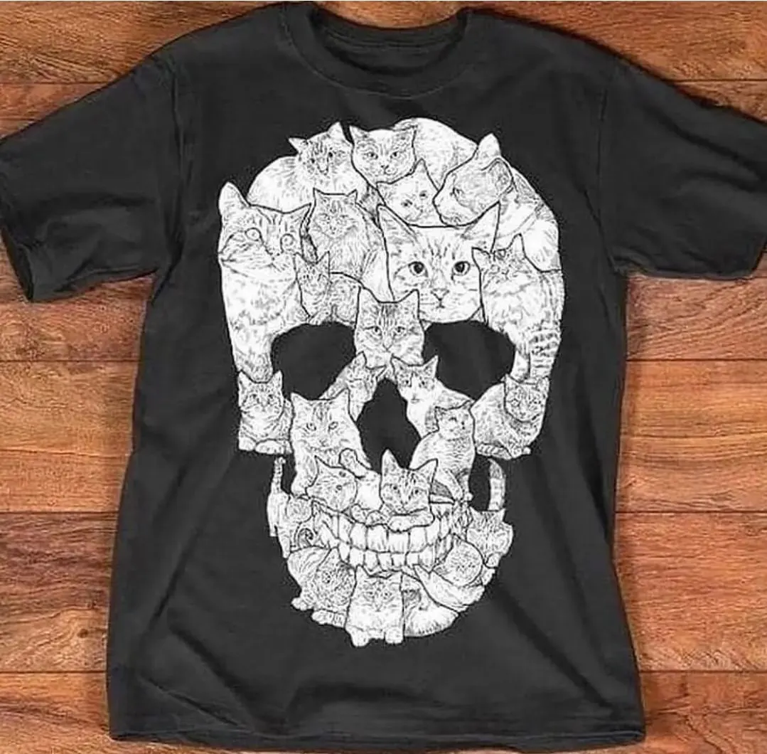 Custom black T-shirt with skull print made by Ravix Pro Industry clothing manufacturer in Sialkot, Pakistan