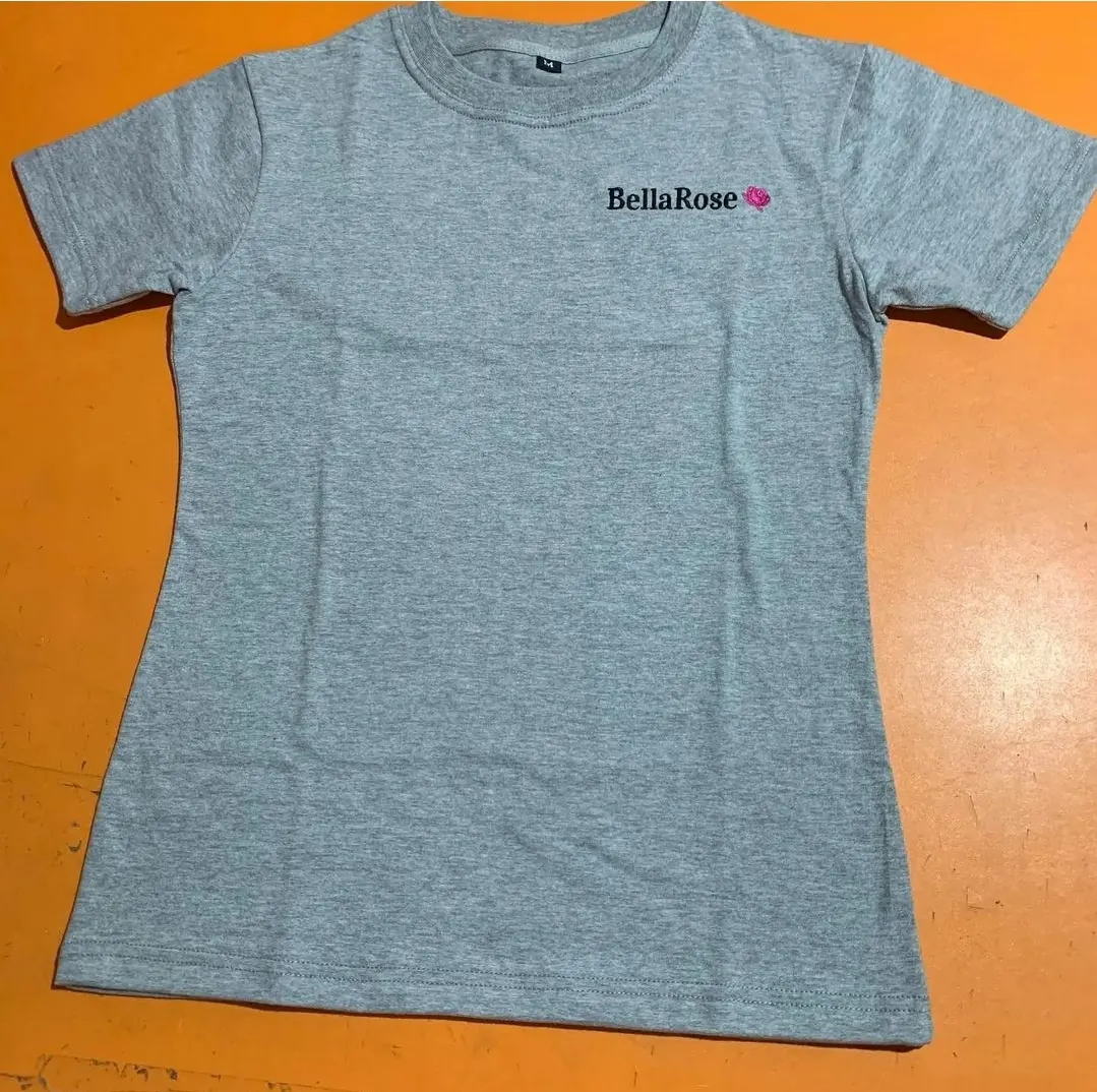 Custom grey T-shirt with embroidered logo made by Ravix Pro Industry clothing manufacturer in Sialkot, Pakistan