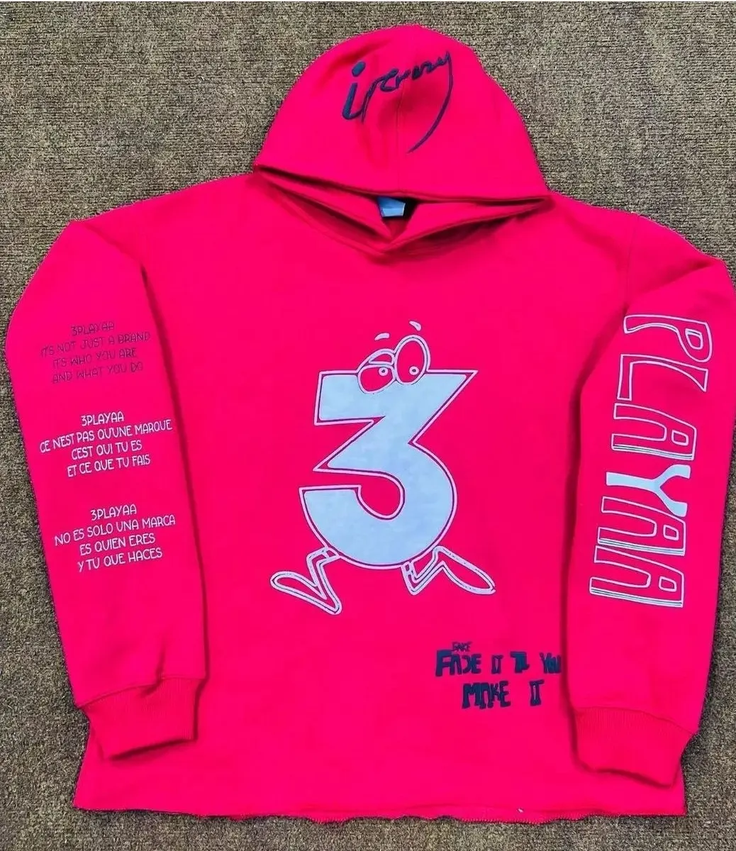 Custom pink hoodie with sleeve print made by Ravix Pro Industry clothing manufacturer in Sialkot, Pakistan