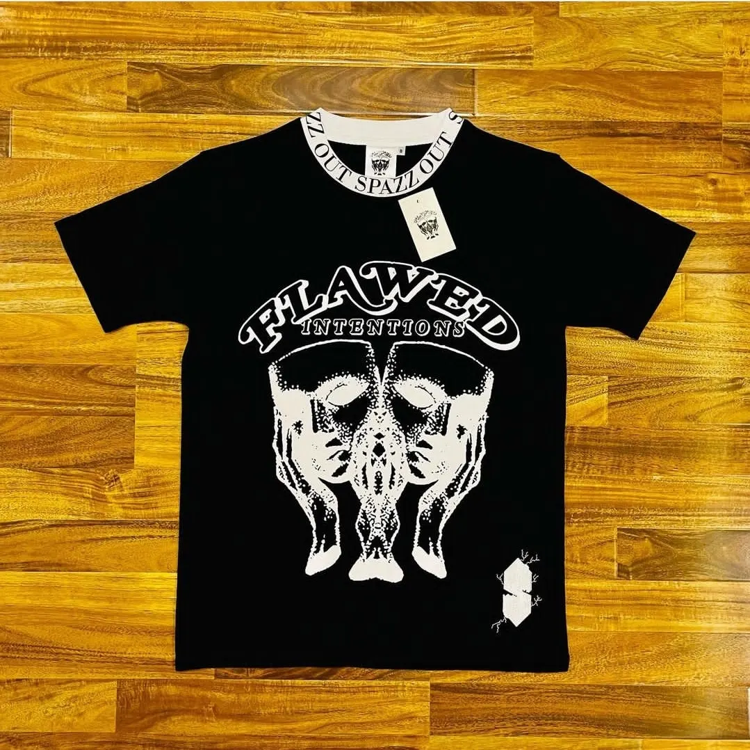 Custom black T-shirt with graphic print made by Ravix Pro Industry clothing manufacturer in Sialkot, Pakistan