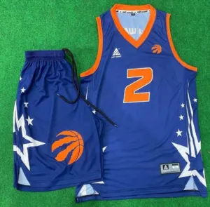 Custom sublimated basketball uniform in blue made by Ravix Pro Industry clothing manufacturer in Sialkot, Pakistan