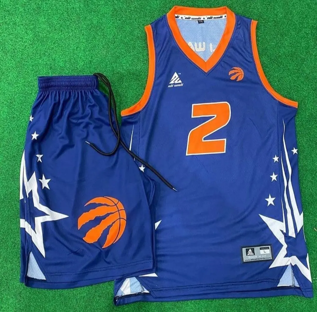 Custom sublimated basketball uniform in blue made by Ravix Pro Industry clothing manufacturer in Sialkot, Pakistan