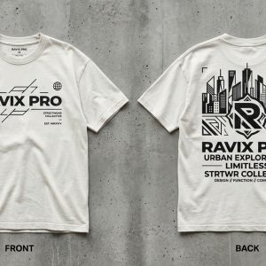 Custom White Heavyweight T-Shirt – custom manufactured by Ravix Pro Industry, Sialkot, Pakistan