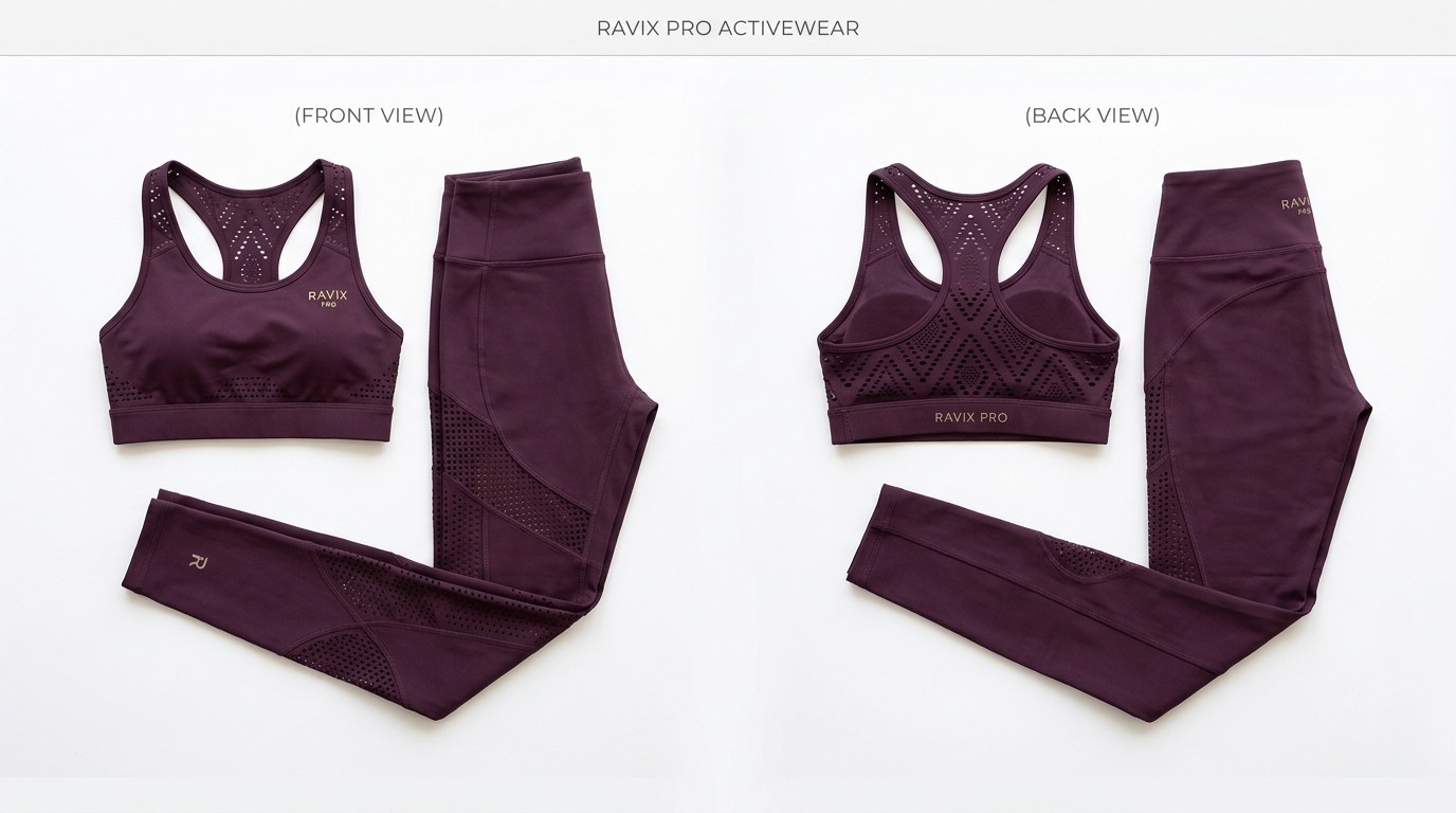 Custom Burgundy Mesh Panel Activewear Set Custom Burgundy Mesh Panel Activewear Set – custom manufactured by Ravix Pro Industry, Sialkot, Pakistan