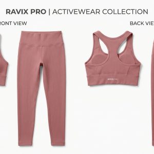 Custom Dusty Rose Activewear Set – custom manufactured by Ravix Pro Industry, Sialkot, Pakistan