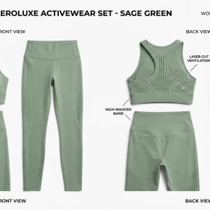 Custom Sage Green Sports Bra and Leggings Set – custom manufactured by Ravix Pro Industry, Sialkot, Pakistan