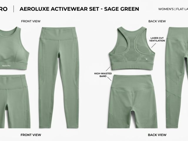 Custom Sage Green Sports Bra and Leggings Set – custom manufactured by Ravix Pro Industry, Sialkot, Pakistan