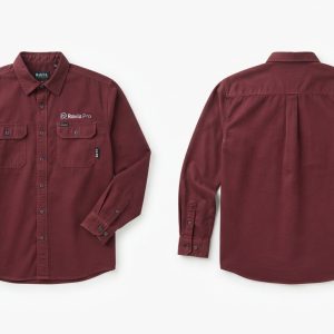 Custom Burgundy Work Shirt – custom manufactured by Ravix Pro Industry, Sialkot, Pakistan