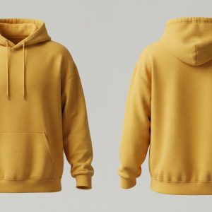 Blank Mustard Yellow Hoodie – custom manufactured by Ravix Pro Industry, Sialkot, Pakistan