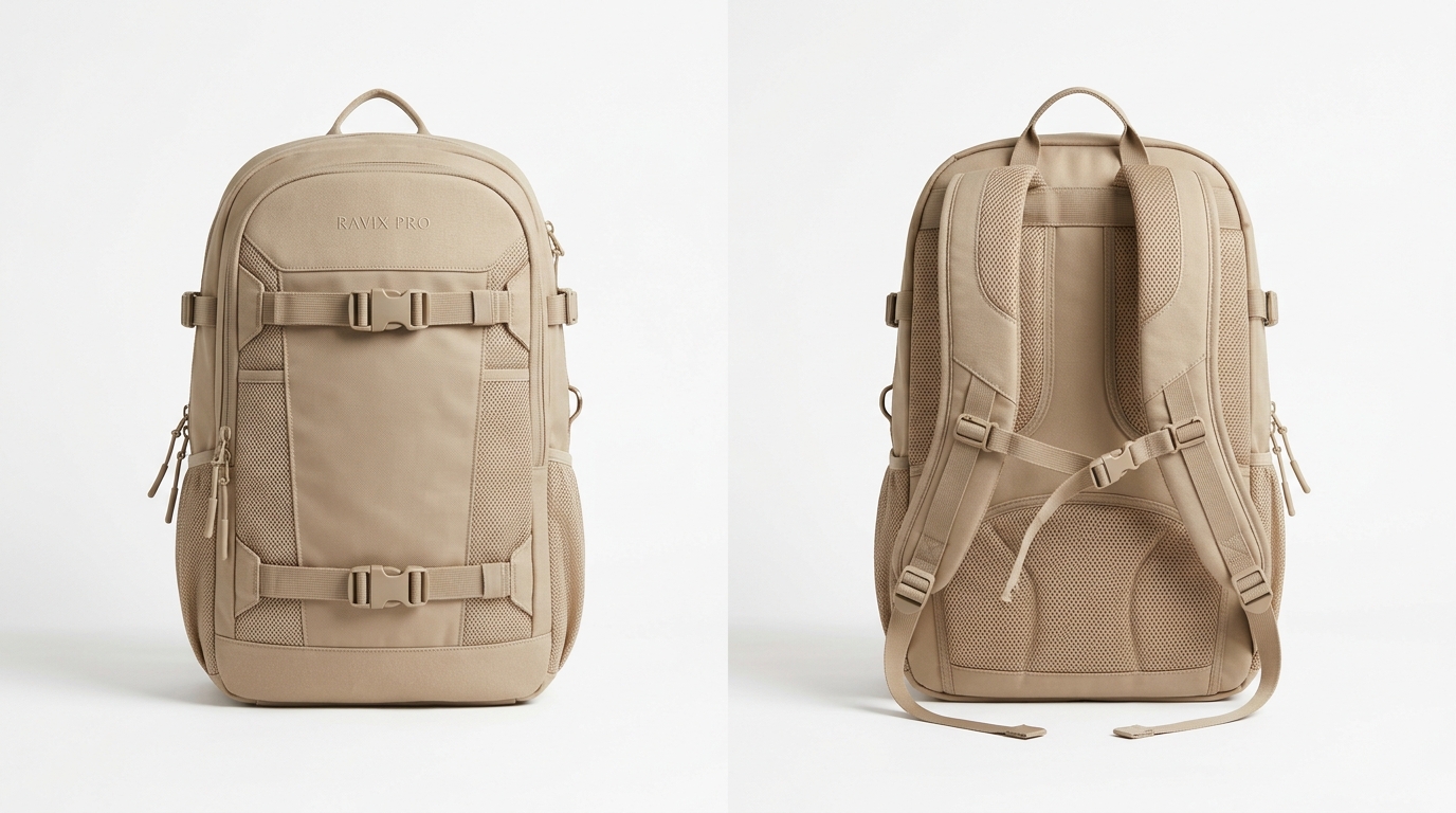 Custom Beige Yoga Mat Backpack Custom Beige Yoga Mat Backpack – custom manufactured by Ravix Pro Industry, Sialkot, Pakistan